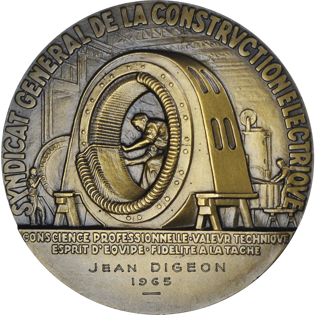 France, Medal, Art Déco, Syndicat Général de la Construction Electrique