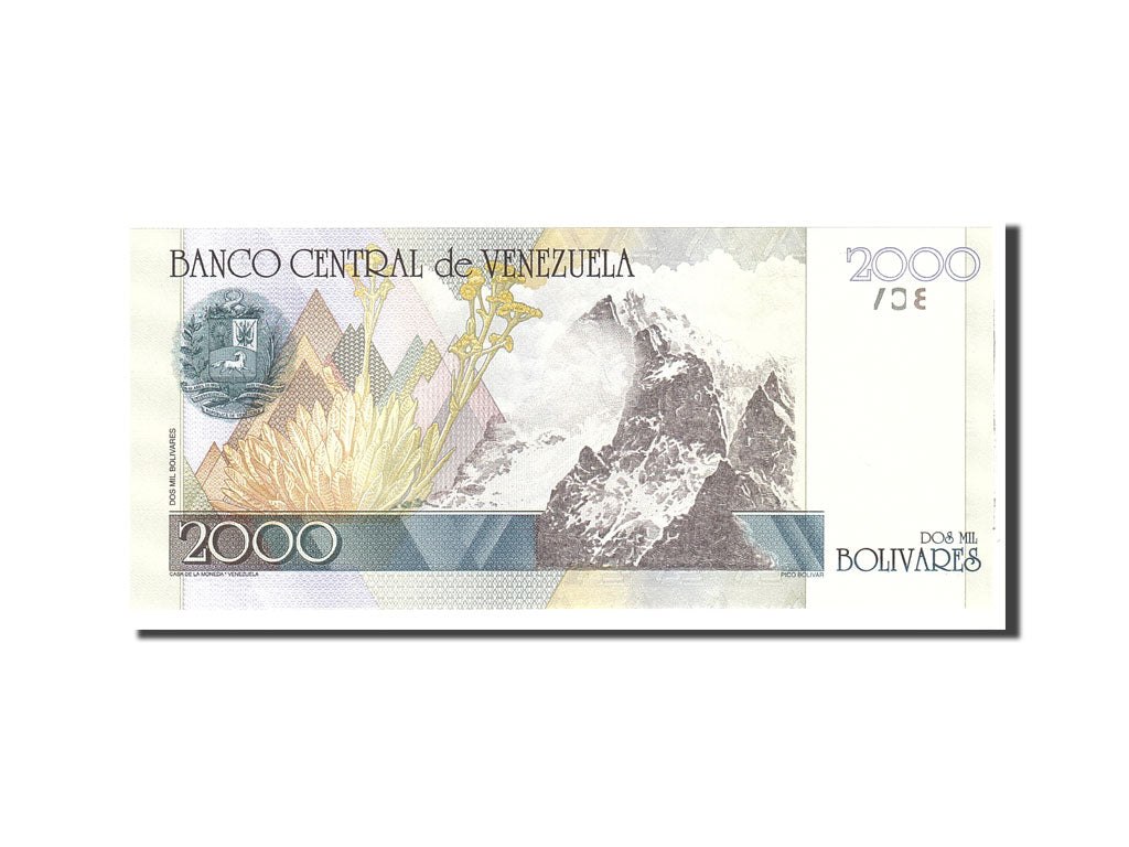 Banknote, Venezuela, 2000 Bolivares, 1988, 1998-10-29, KM:80, UNC(65-70)