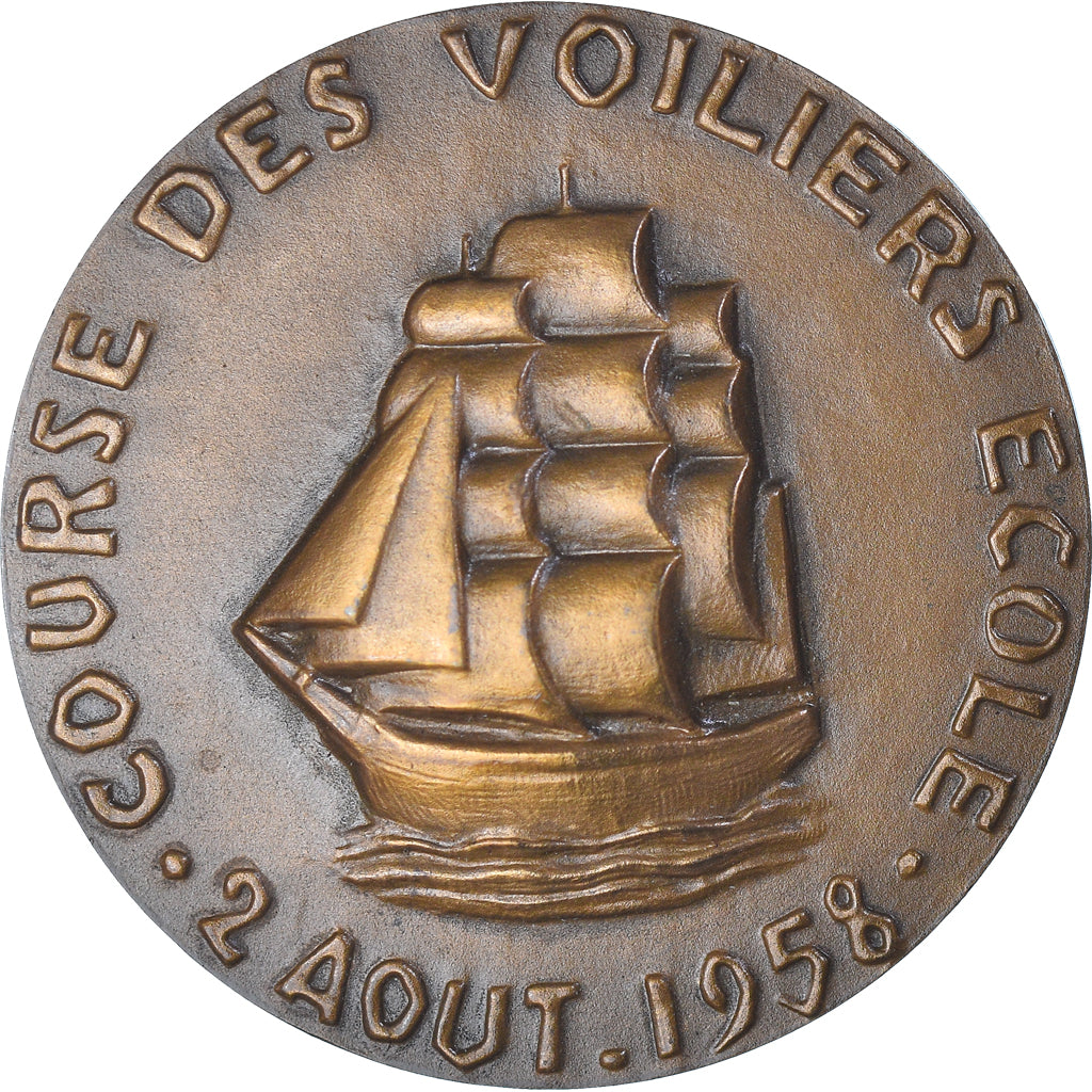 France, Medal, Course des Voiliers Ecoles, Brest, Shipping, 1958, Collot