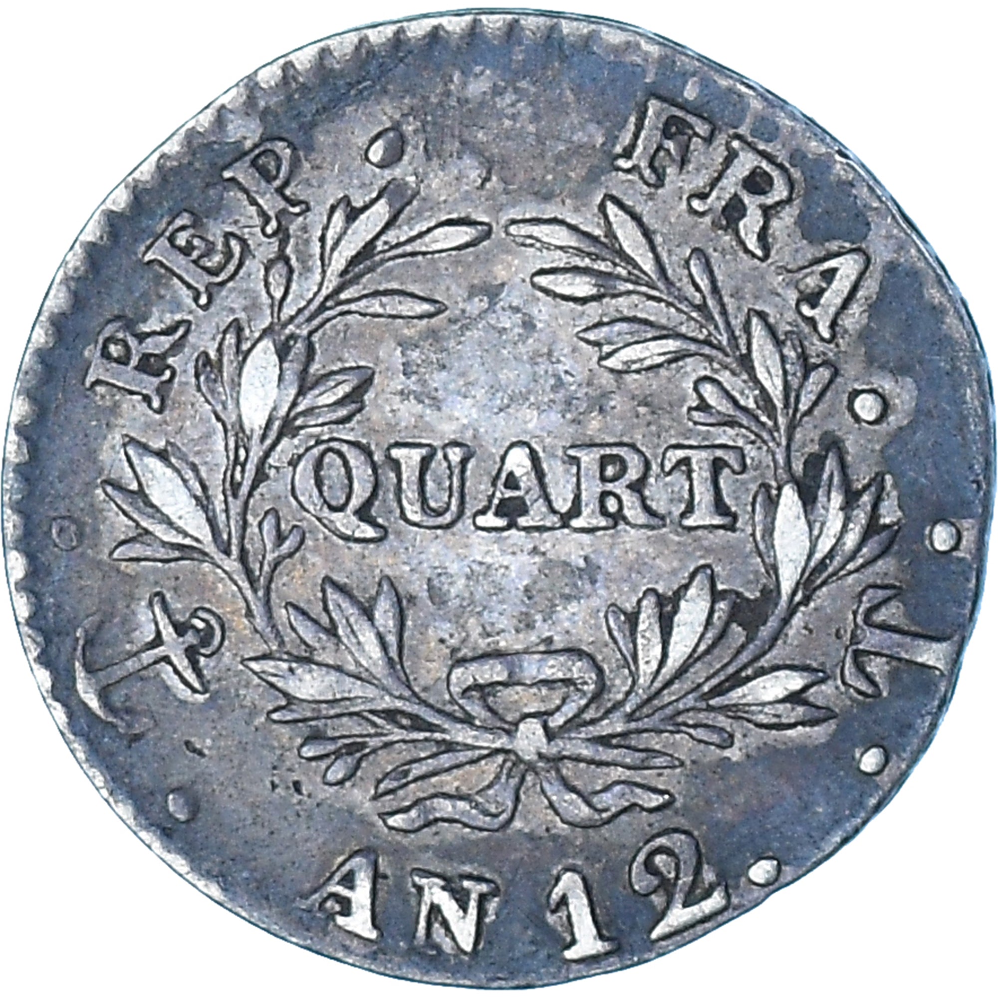 Münze, Frankreich, Napoléon I, 1/4 Franc, An 12 (1804), Nantes, SS, Silber