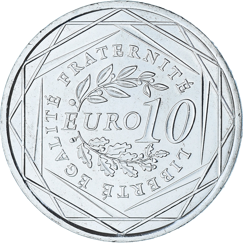 France, 10 Euro, La Semeuse en marche, 2009, Paris, MS(65-70), Silver, KM:1580