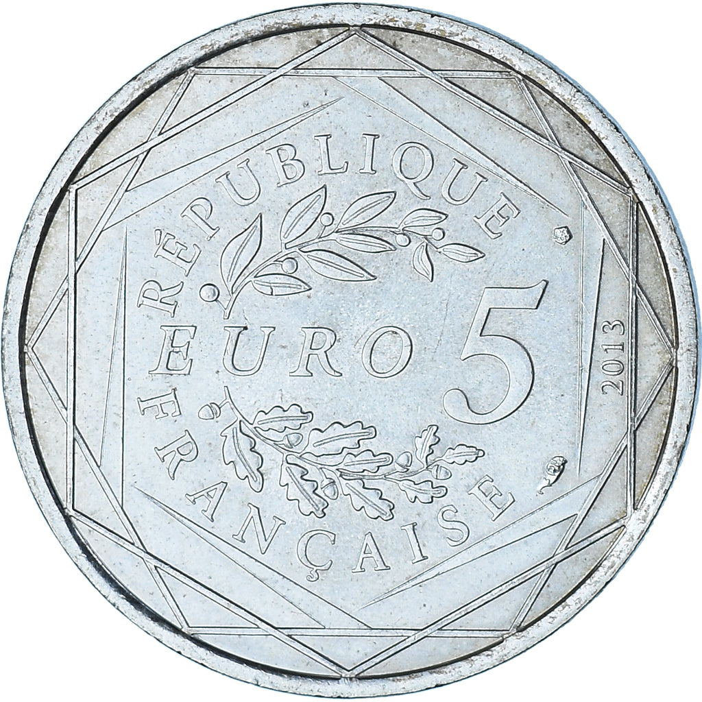 France, 5 Euro, Liberté, 2013, AU(55-58), Silver
