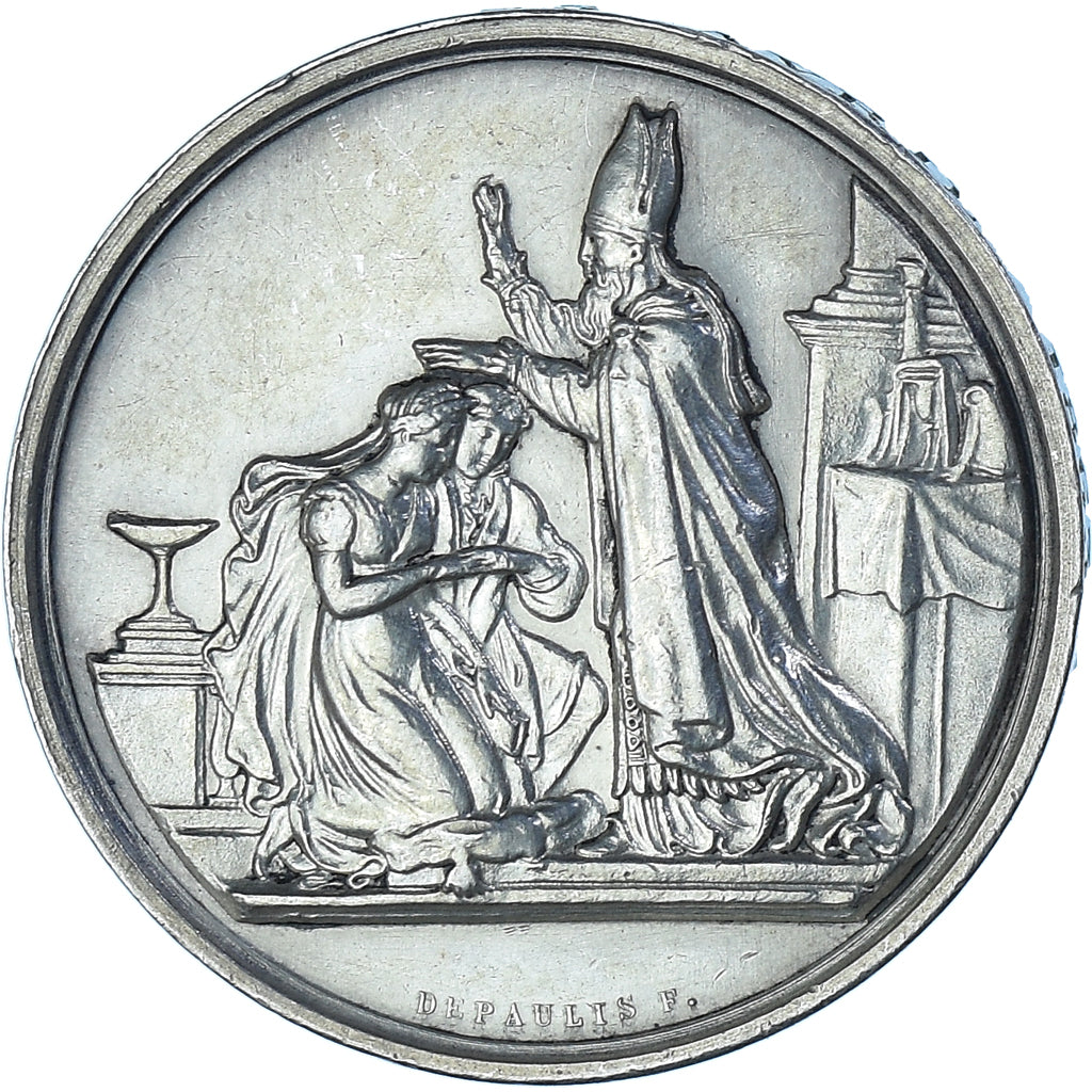 France, Médaille, Noces, Mariage, Religion, 1863, Depaulis, SPL, Argent
