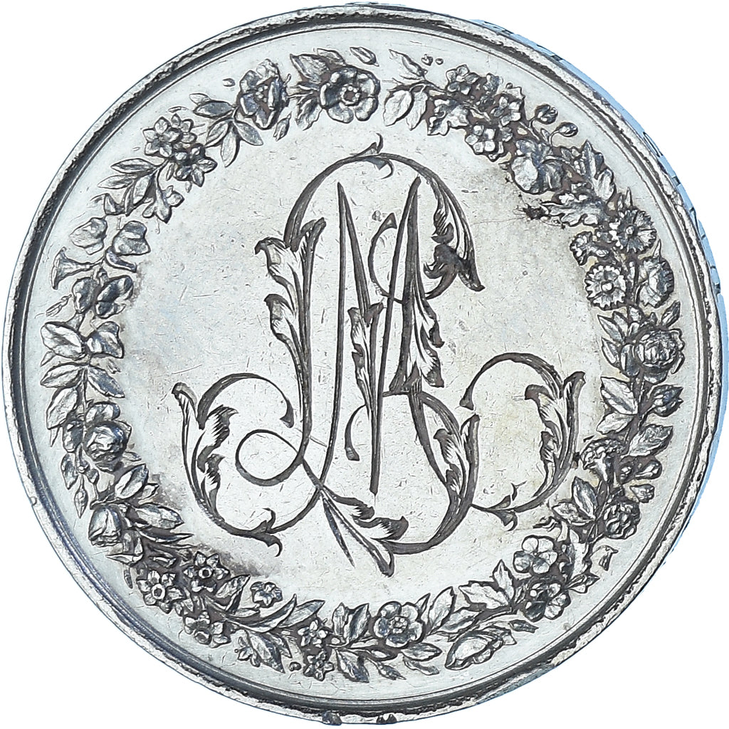 France, Médaille, Noces, Mariage, Religion, 1863, Depaulis, SPL, Argent
