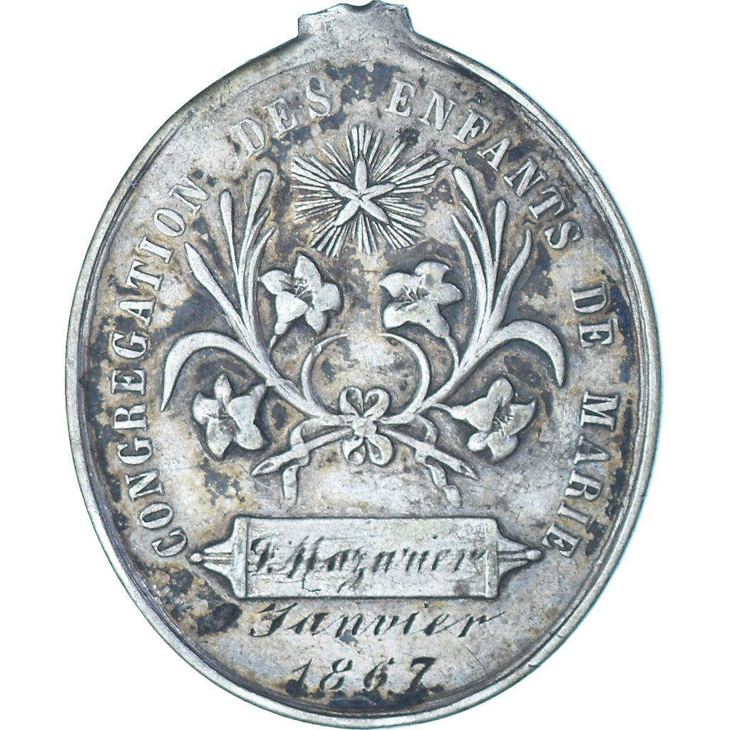 France, Medal, Congrégation des enfants de Marie, Religions & beliefs, 1867