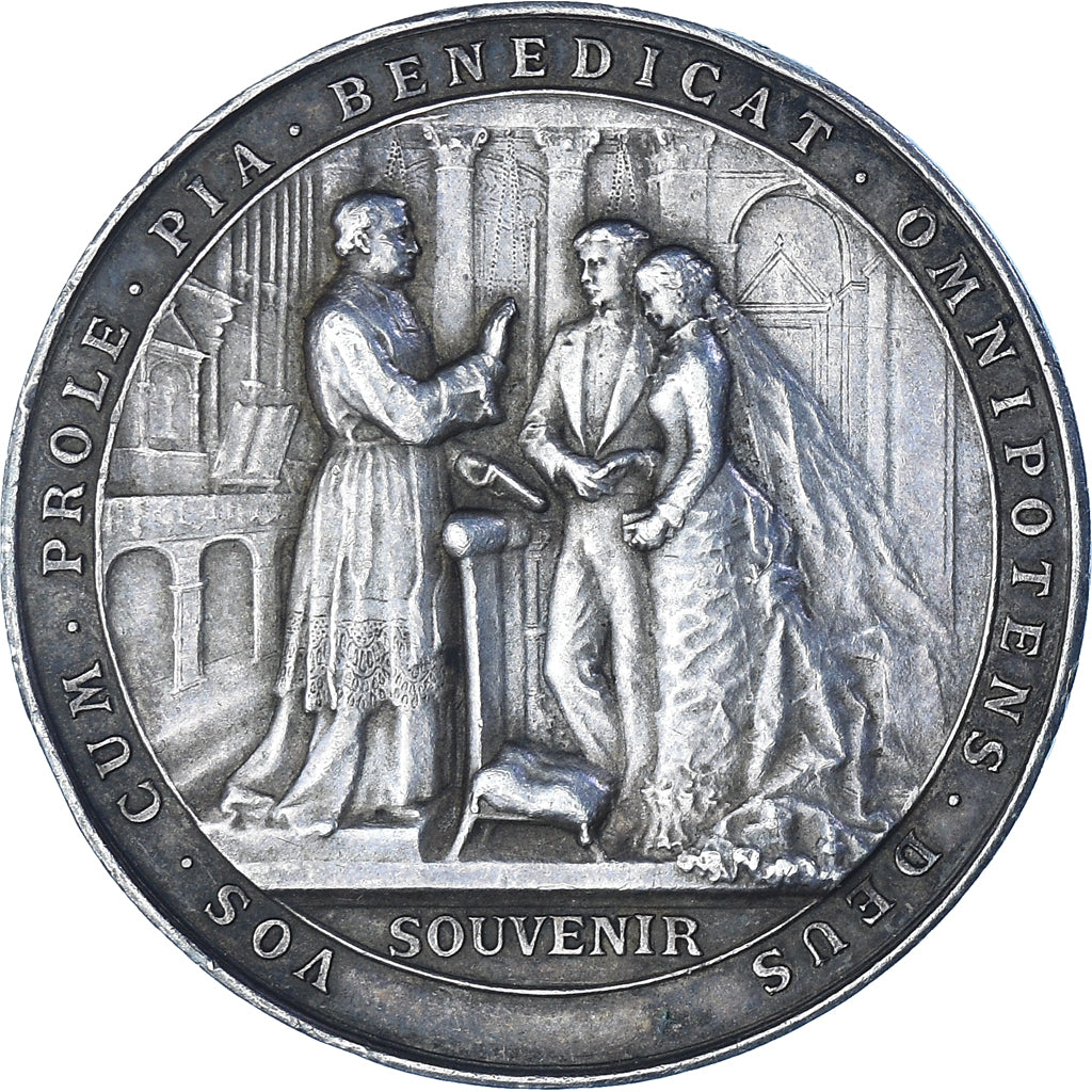 Francja, medal, Noces, Souvenir de Mariage, Religie i wierzenia, 1912, Vernon