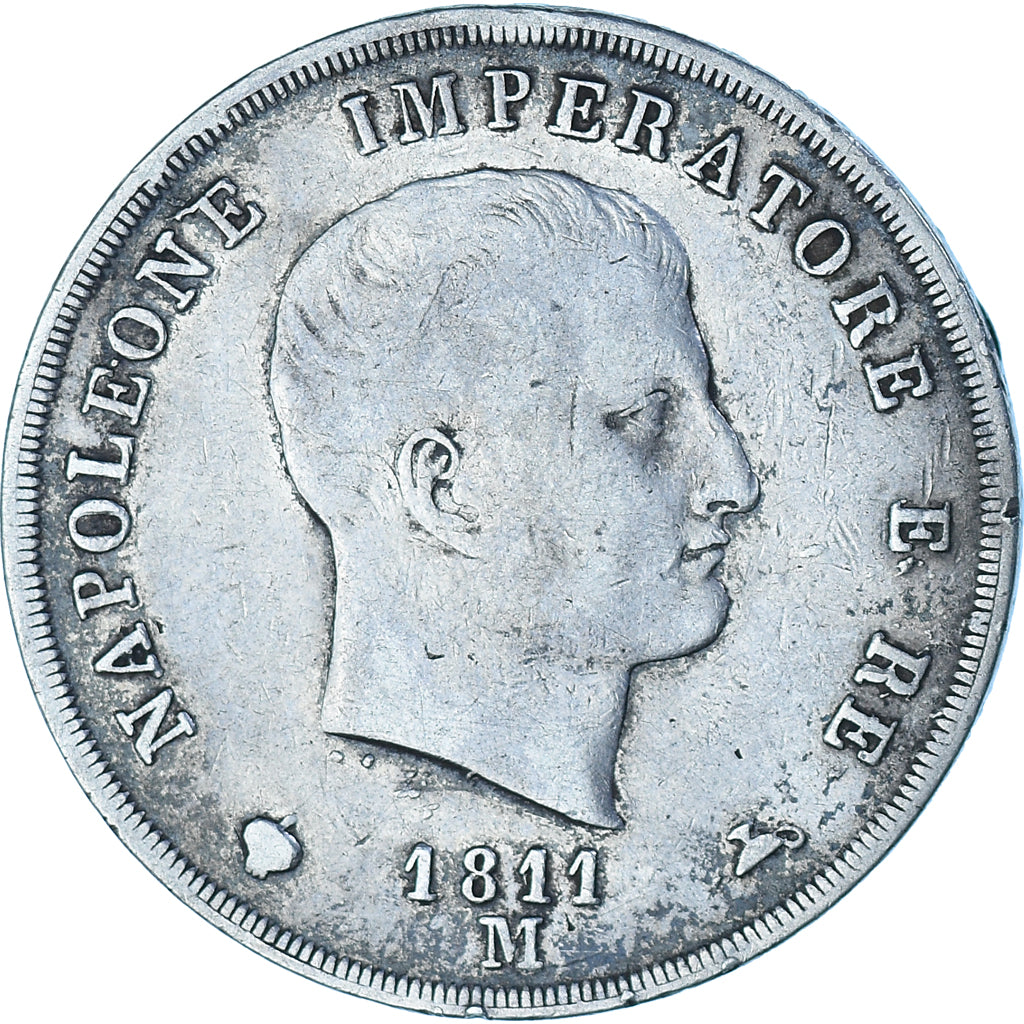 Munten, Italiaanse staten, KINGDOM OF NAPOLEON, Napoleon I, 5 Lire, 1811, Milan