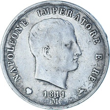 Munten, Italiaanse staten, KINGDOM OF NAPOLEON, Napoleon I, 5 Lire, 1811, Milan