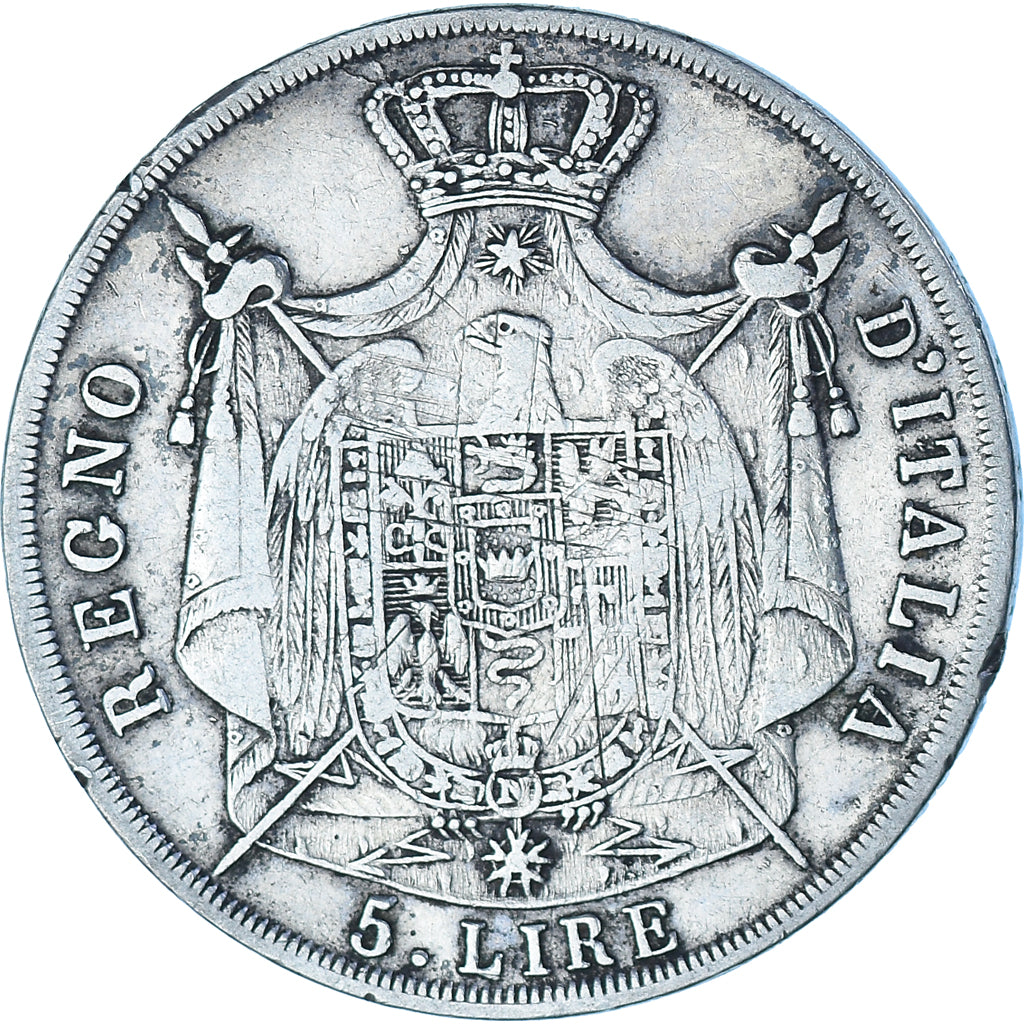 Munten, Italiaanse staten, KINGDOM OF NAPOLEON, Napoleon I, 5 Lire, 1811, Milan
