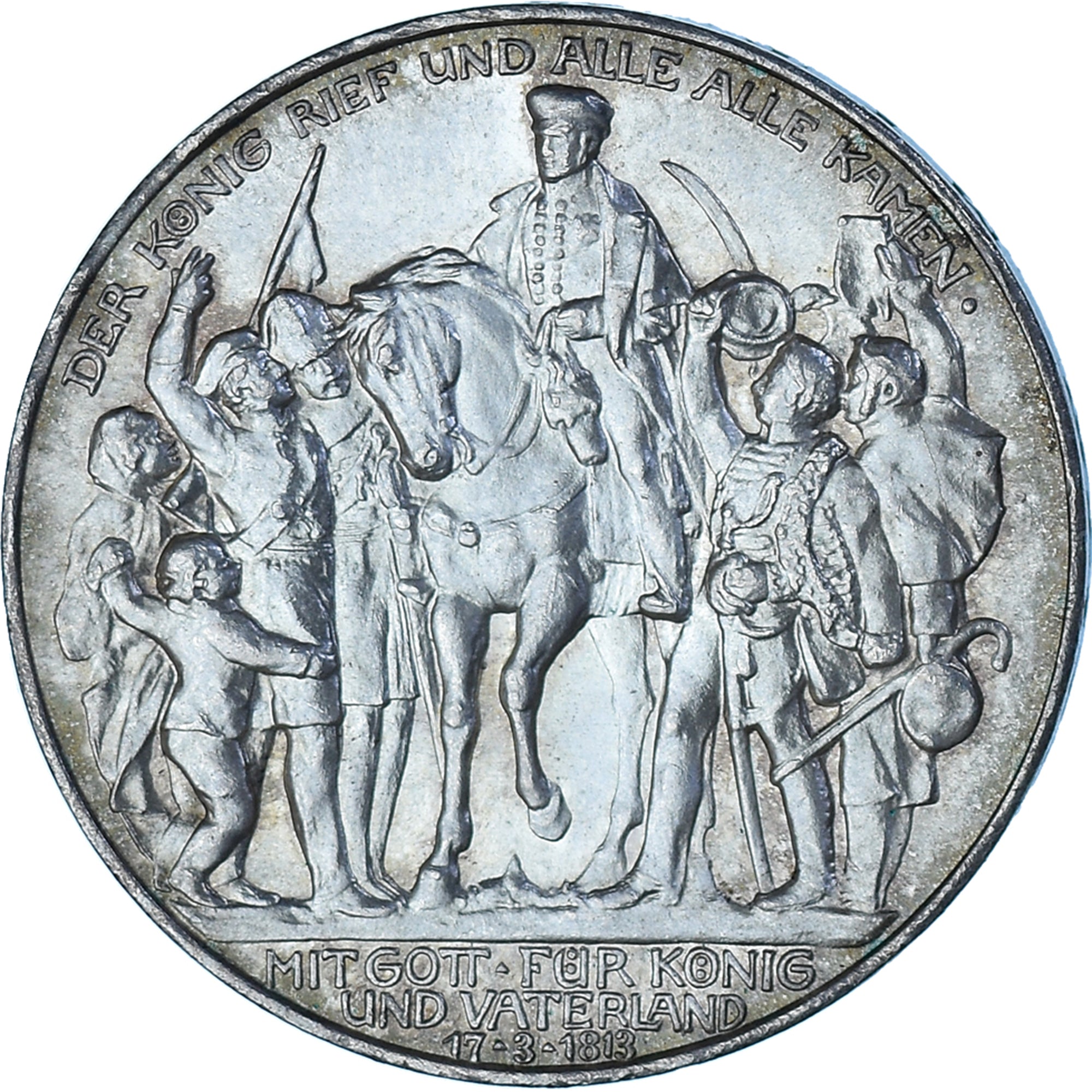 Coin, German States, PRUSSIA, Wilhelm II, 3 Mark, 1913, Berlin, AU(55-58)
