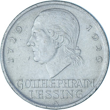 Coin, GERMANY, WEIMAR REPUBLIC, Lessing, 5 Mark, 1929, Berlin, AU(50-53), Silver