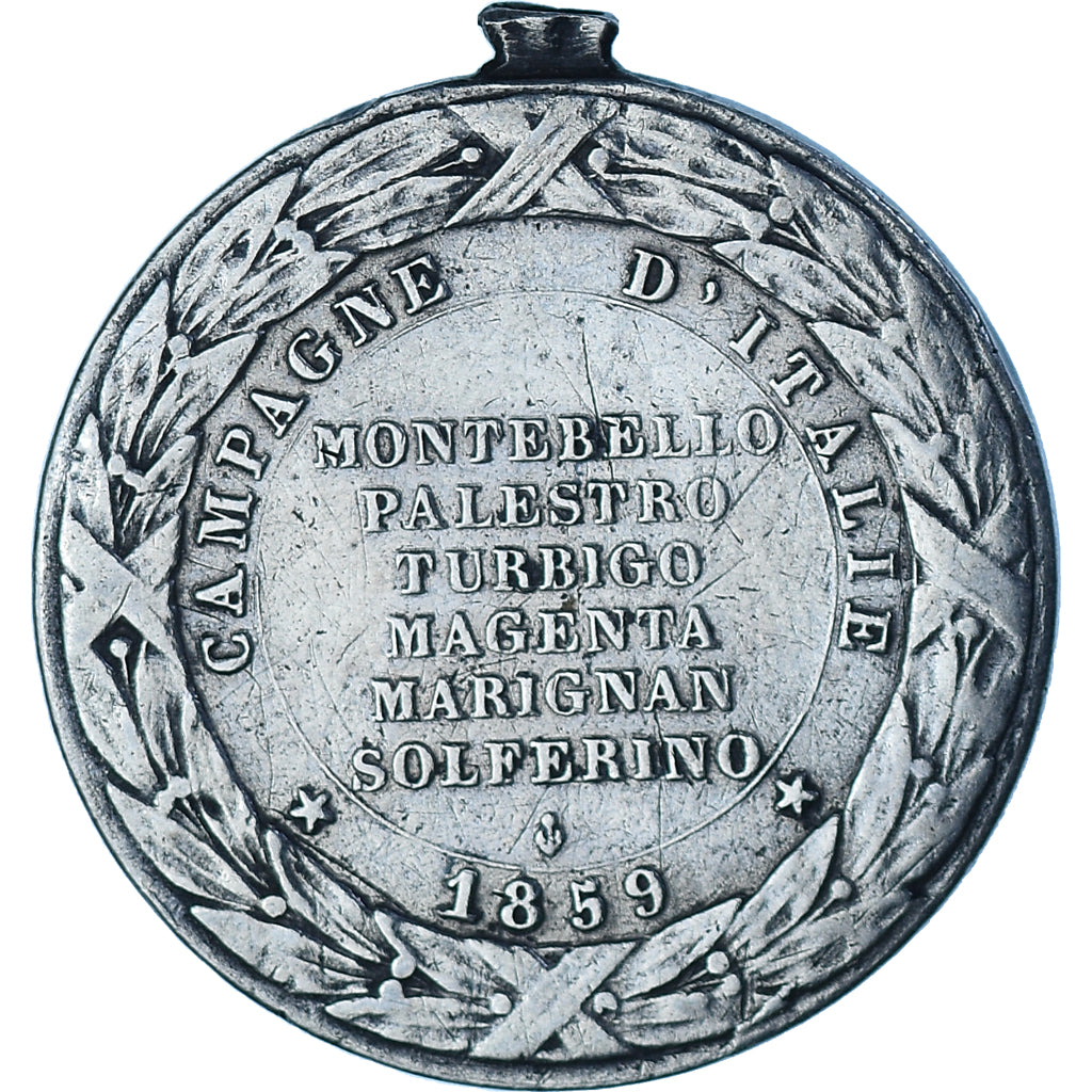 France, Medal, Napoléon III, Campagne d'Italie, 1859, Barre, EF(40-45), Silver
