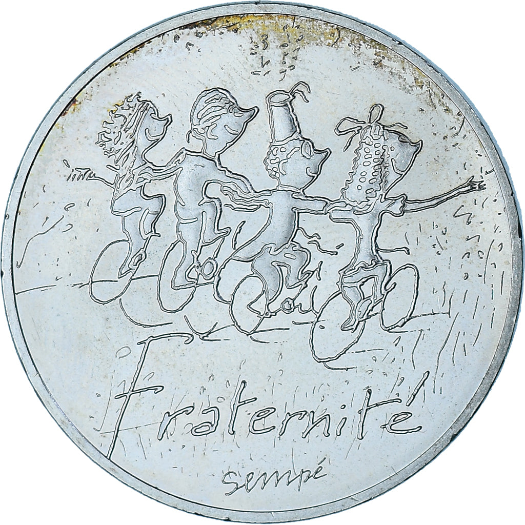 France, 10 Euro, Fraternité Printemps Sempé, 2014, Paris, MS(64), Silver