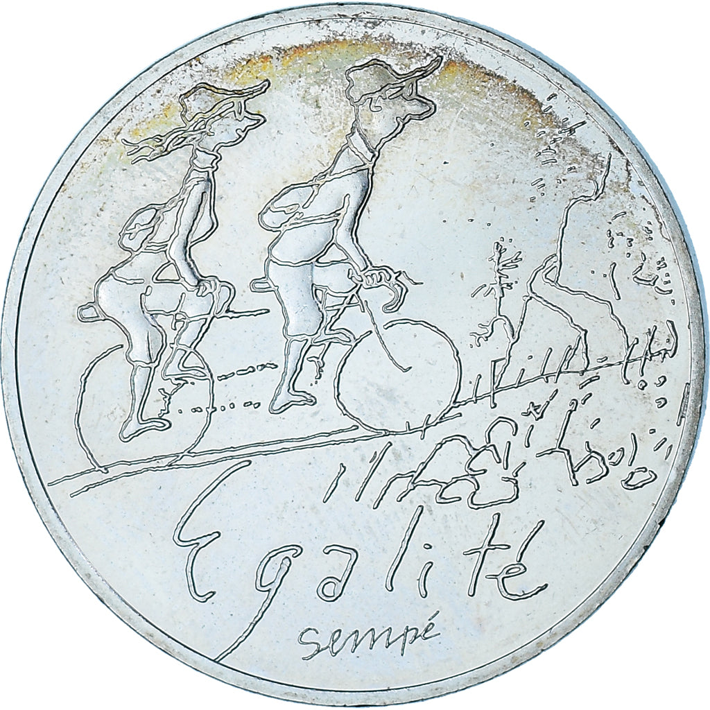 Frankreich, 10 Euro, Egalité, 2014, Sempé, UNZ+, Silber, Gadoury:EU718