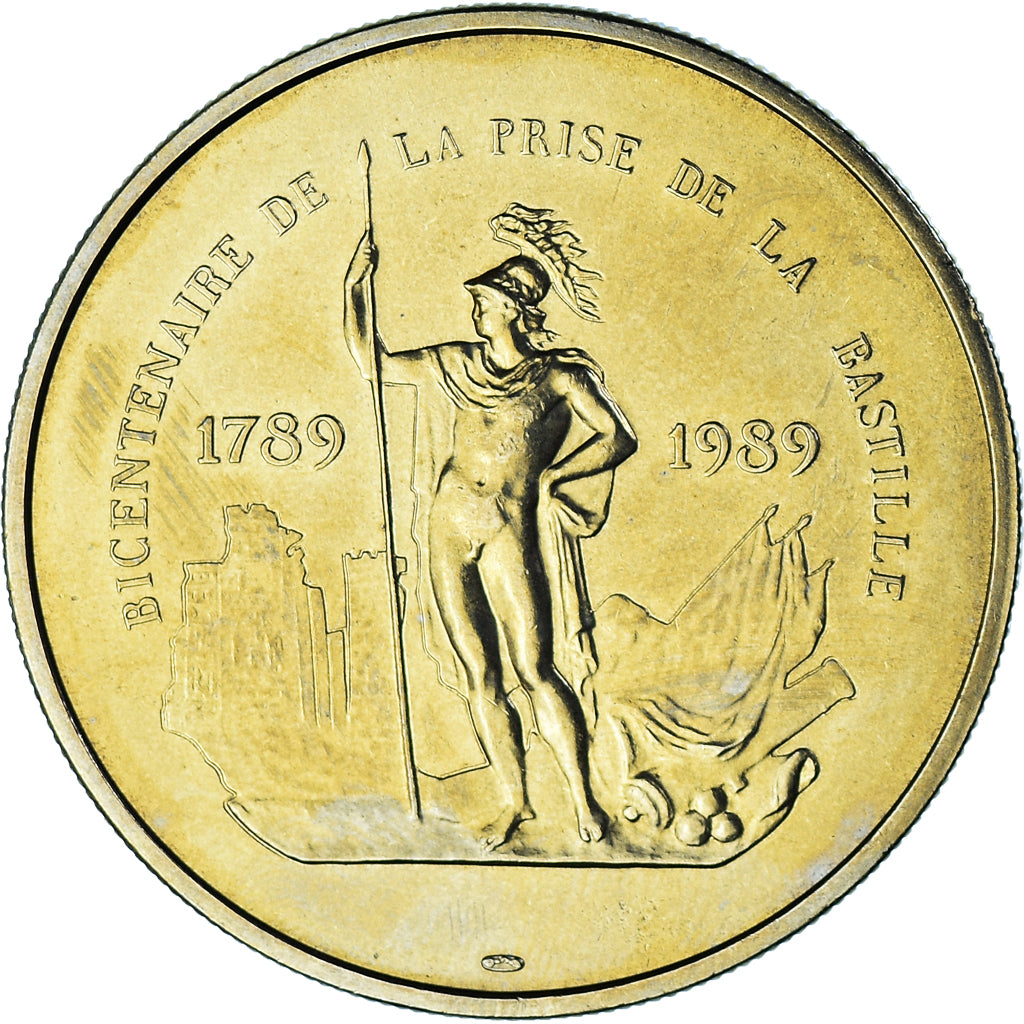 France, Medal, Bicentenaire de la Prise de la Bastille, MS(65-70), Copper-Nickel