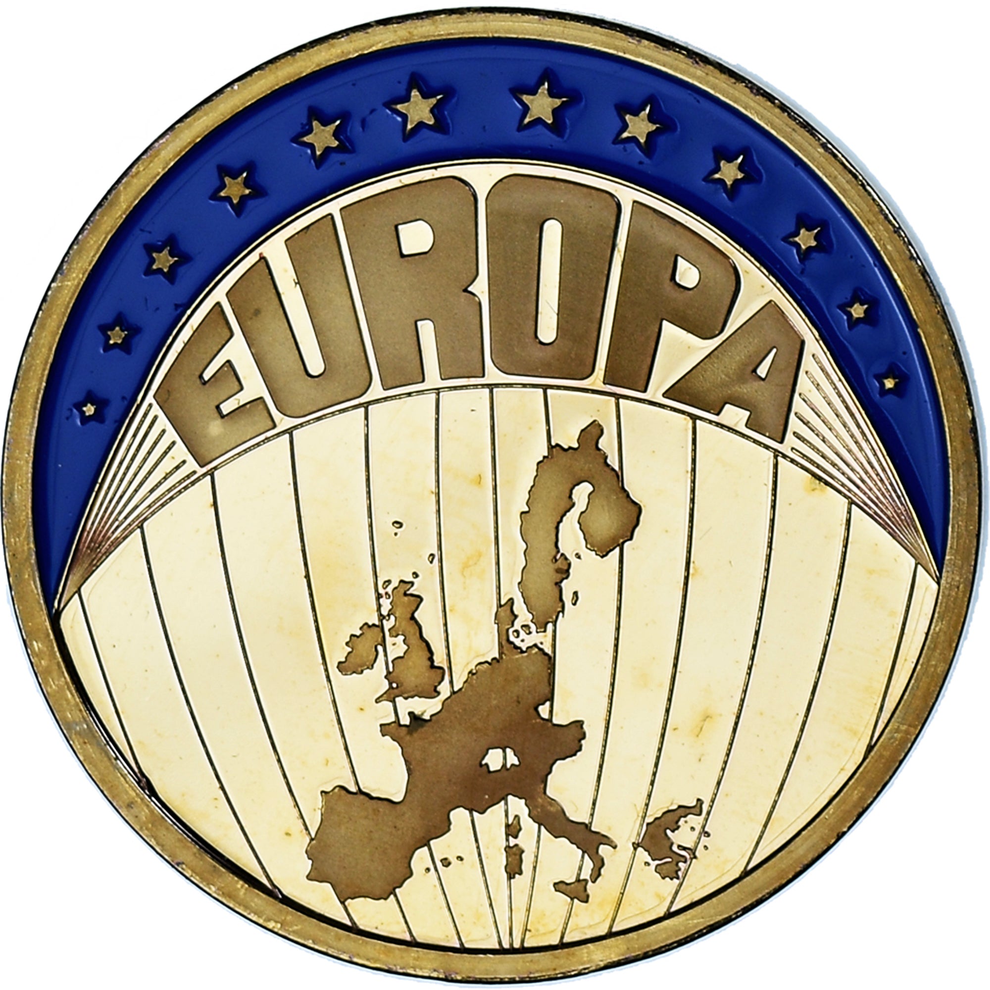France, Token, Ecu Europa, 1999, MS(65-70), Copper Gilt