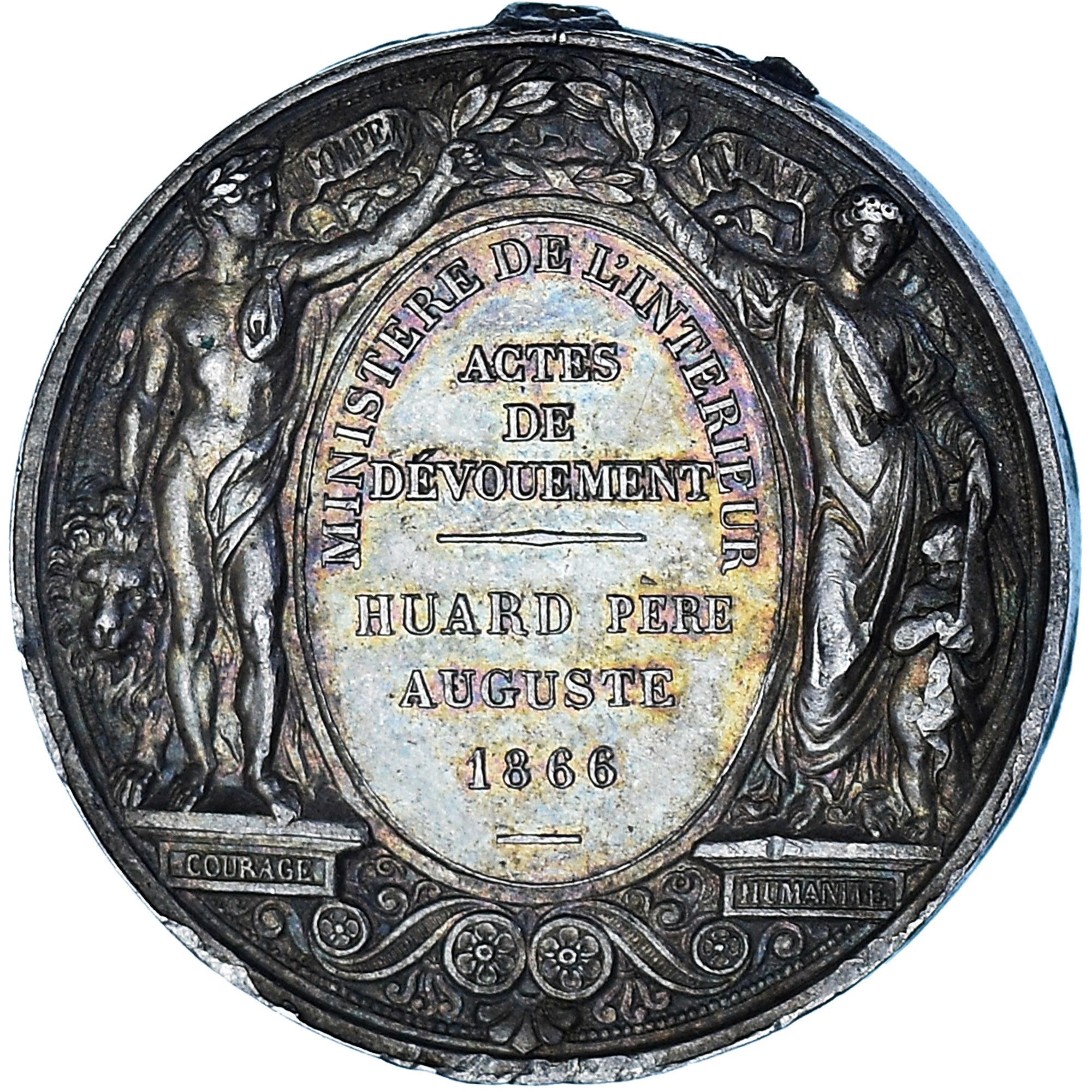 France, Medal, Napoléon III, Ministère de l'Intérieur, Actes de dévouement
