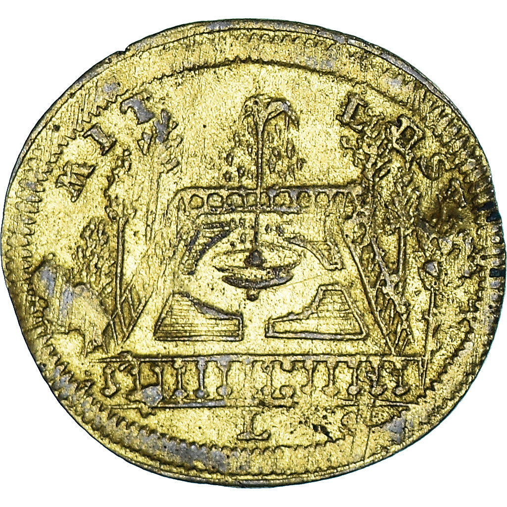 France, Token, Louis XVI, Nuremberg, Rechenpfennig, History, VF(30-35), Brass