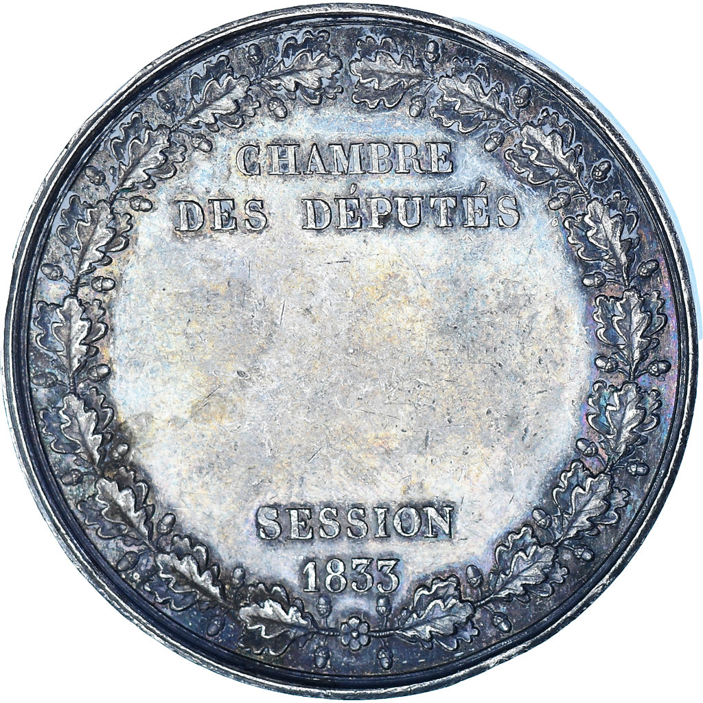 France, Medal, Louis-Philippe Ier, Chambre des Députés, Session, 1833, Caqué