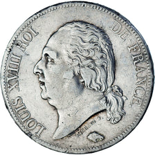 Moneda, Francia, Louis XVIII, Louis XVIII, 5 Francs, 1817, Rouen, MBC, Plata