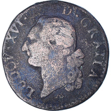 Coin, France, Louis XVI, Sol à l'Ecu, 1779, Montpellier, VF(20-25), Bronze