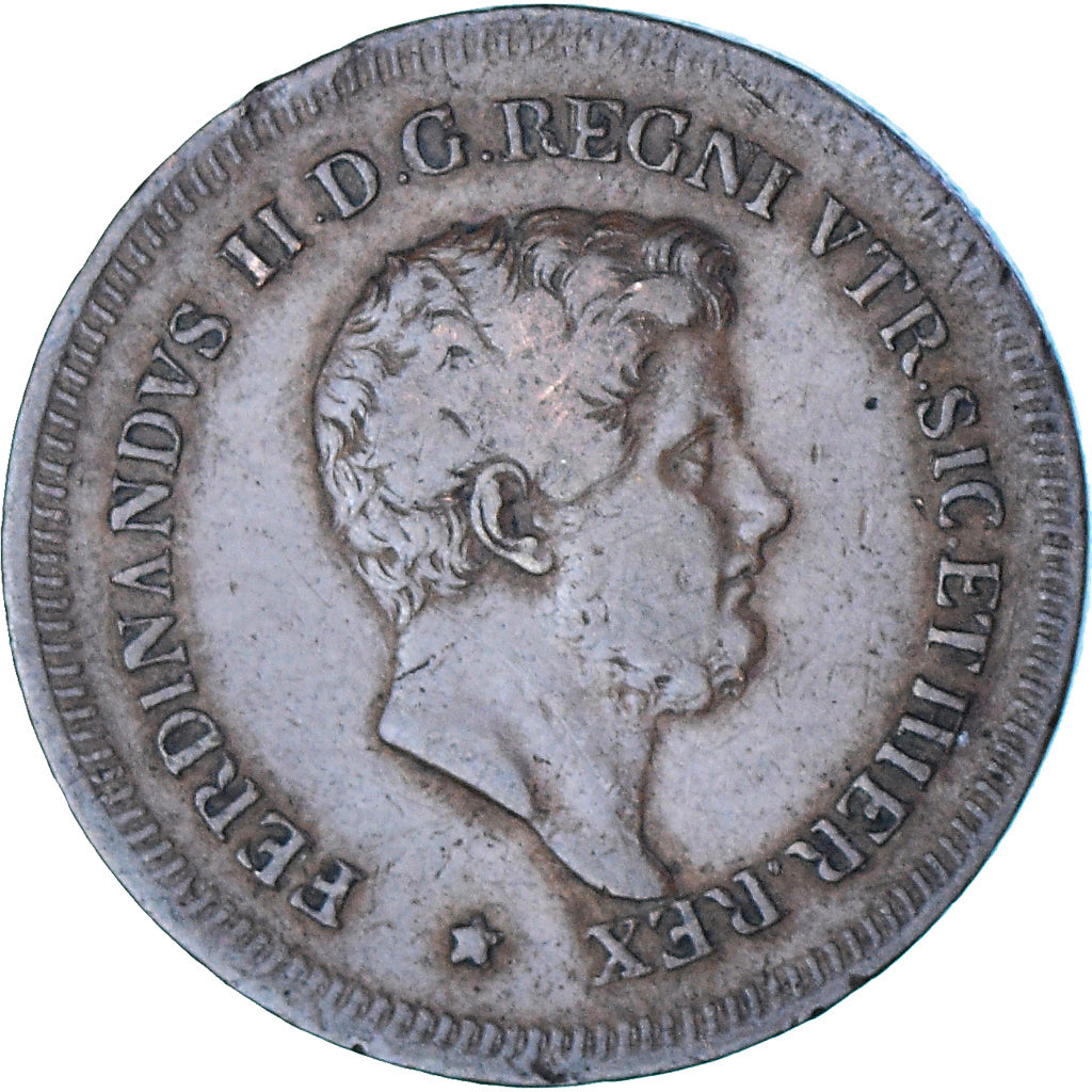 Coin, ITALIAN STATES, Ferdinando II, 3 Tornesi, 1847, Naples, EF(40-45), Copper