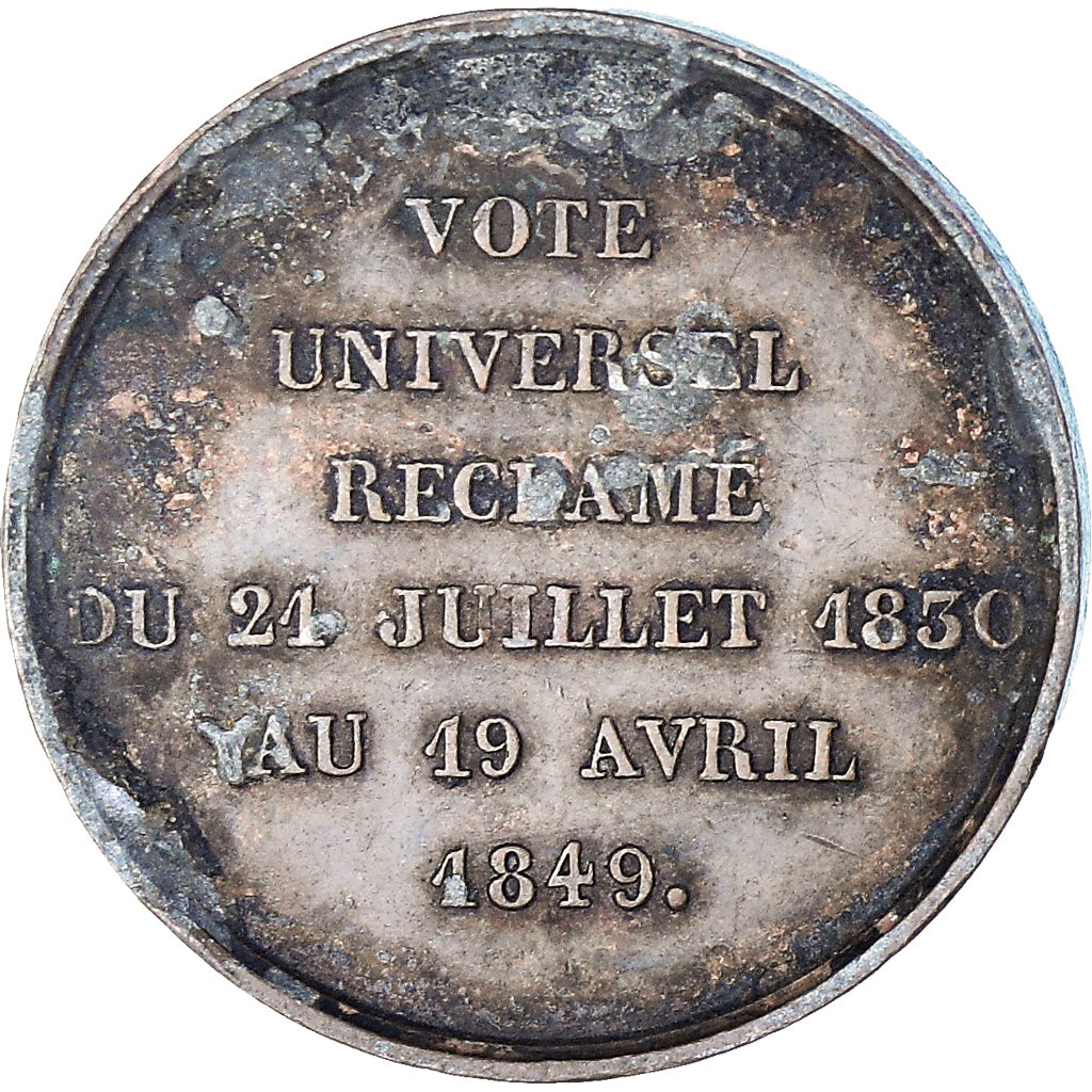 Francia, medalla, Antoine Eugène de Genoude, Vote Universel, Politics, 1849