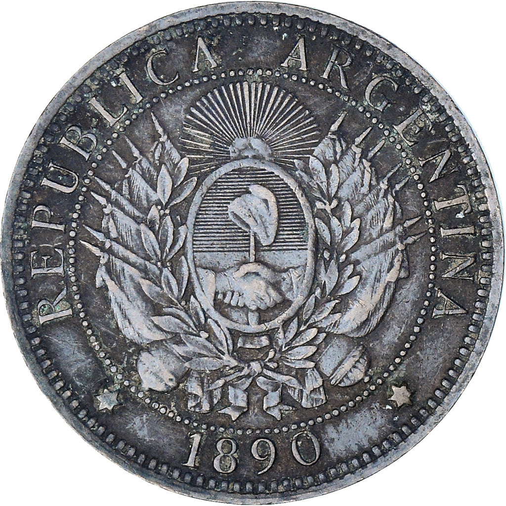 Moneta, Argentina, 2 Centavos, 1890, VF(30-35), Brązowy, KM:33