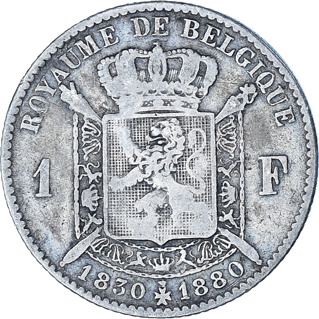 Coin, Belgium, Leopold II, Franc, 1880, VF(20-25), Silver, KM:38