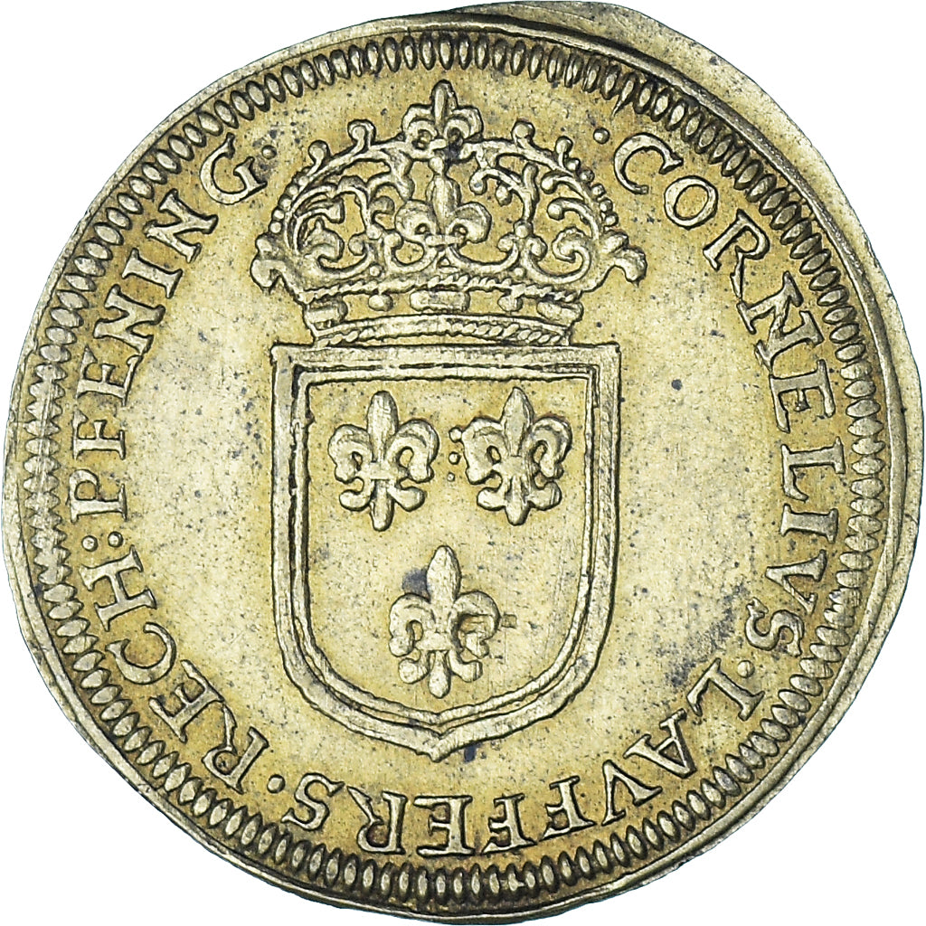 Frankrijk, Token, Royal, Louis XIV, Nuremberg, Cornélius Lauffers, PR, Tin