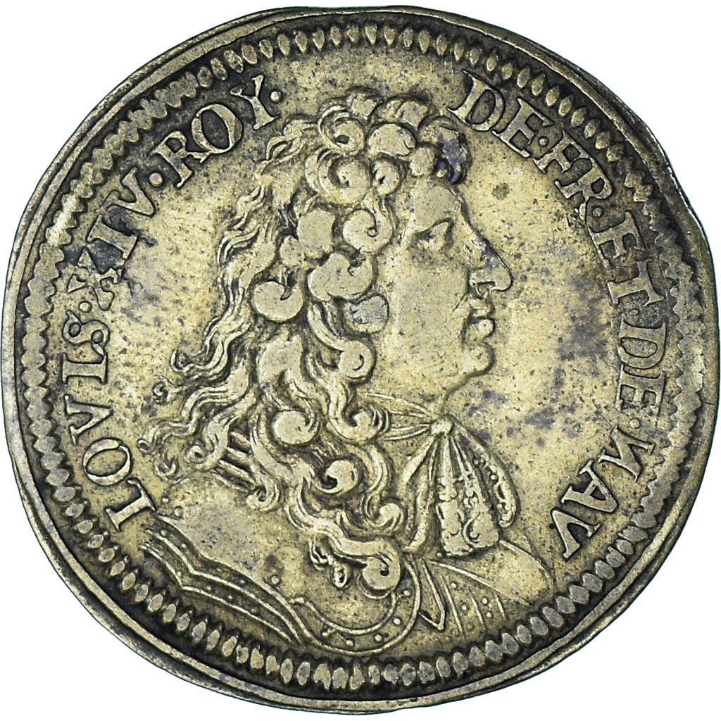 France, Token, Royal, Louis XIV, Nuremberg, Conrad Lauffers, EF(40-45), Brass