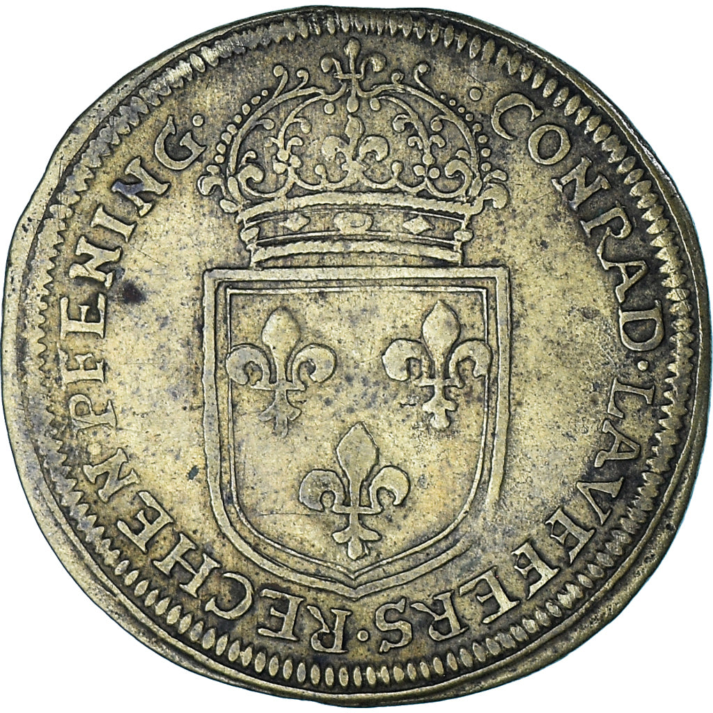 France, Token, Royal, Louis XIV, Nuremberg, Conrad Lauffers, EF(40-45), Brass