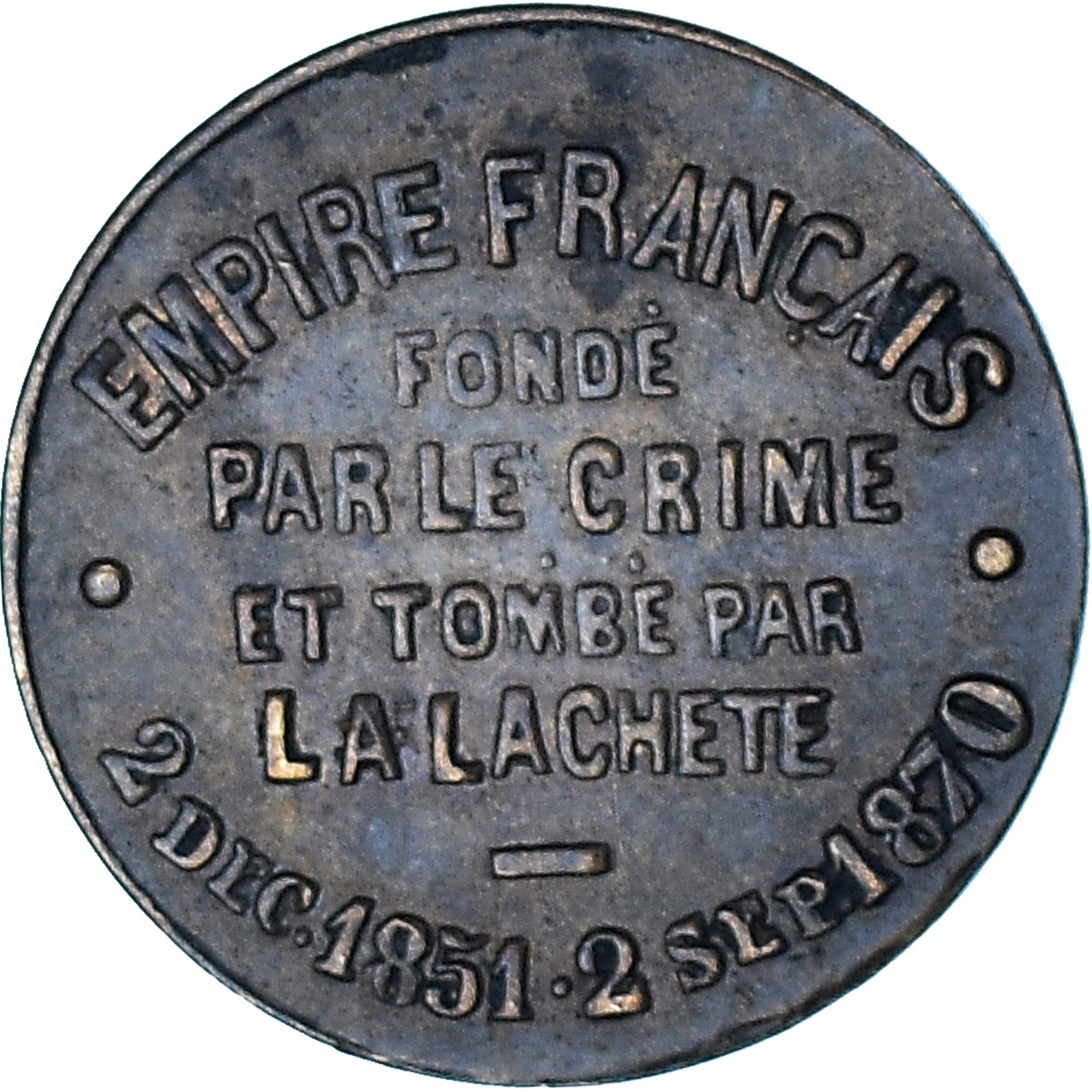 Monnaie, France, Napoleon III, Satirique, Module de 1 Centime, 1870, Frappe