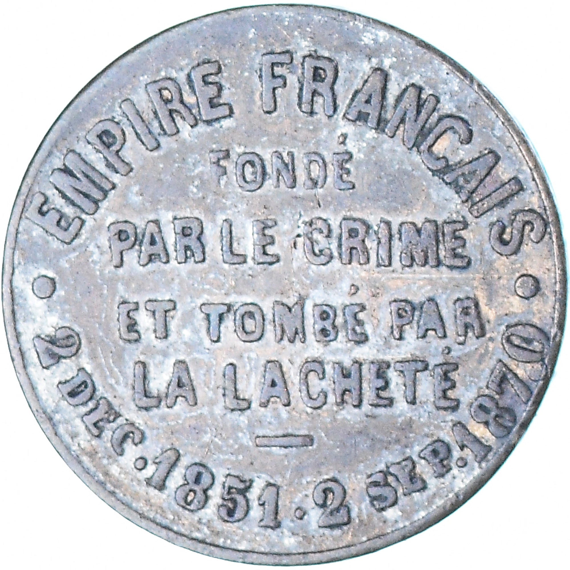 Coin, France, Napoleon III, Satirique, Module de 1 Centime, 1870, Frappe