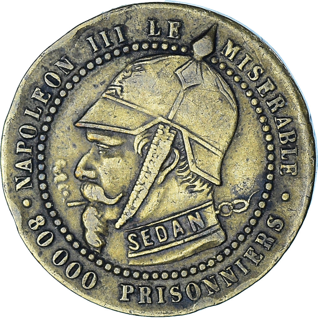 Munten, Frankrijk, Napoleon III, 5 Centimes, 1870, Satirique, ZF, Tin