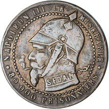 Coin, France, Napoleon III, 5 Centimes, 1870, Satirique, EF(40-45), Bronze
