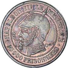Coin, France, Napoleon III, 5 Centimes, 1870, Satirique, MS(60-62), Bronze