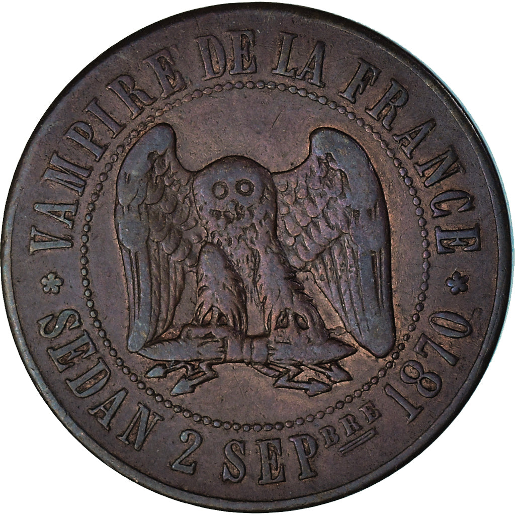 Monnaie, France, Napoléon III, 10 Centimes, 1871, Paris, Satirique, TTB+