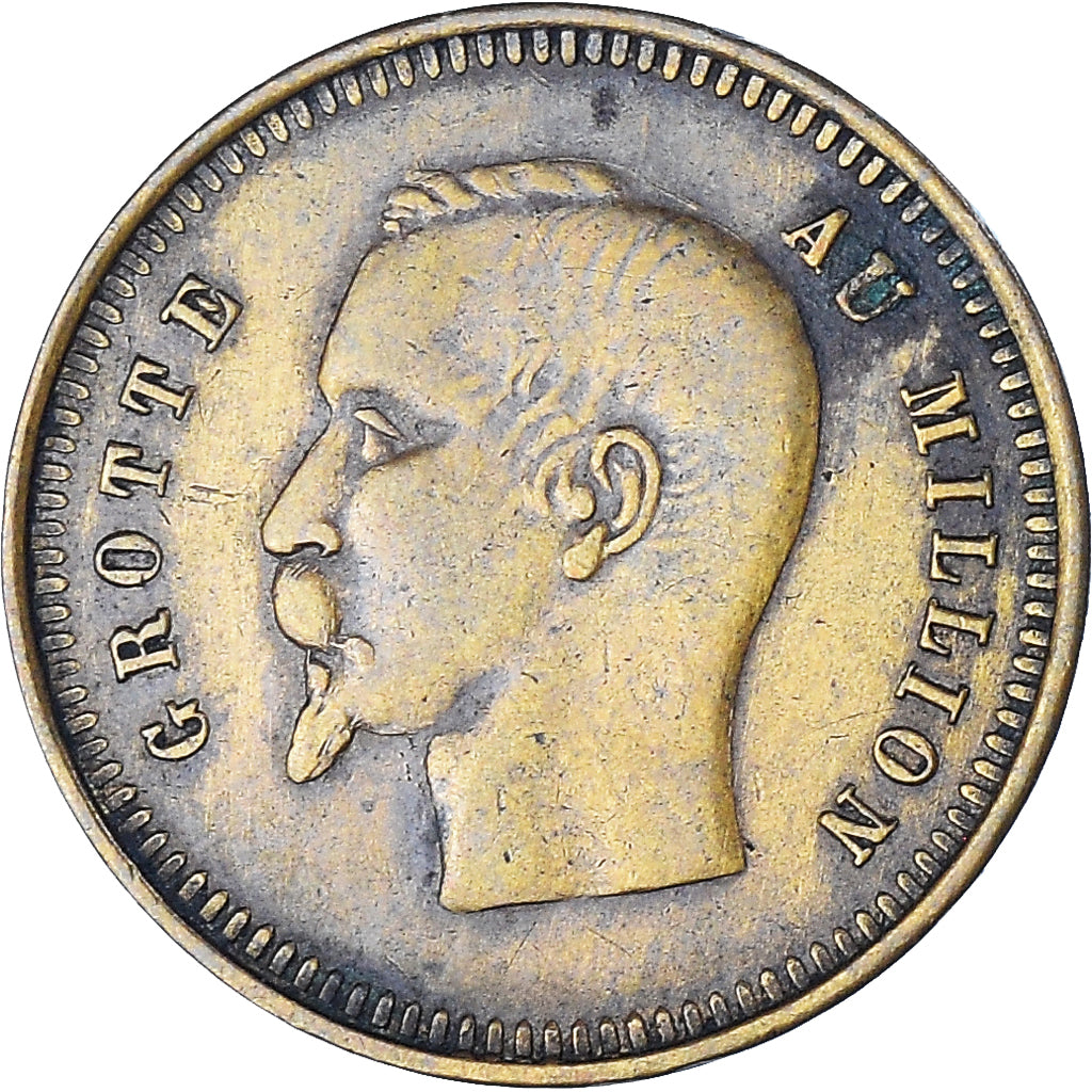 Frankrijk, Token, Napoléon III, Jeu, La Grotte au Million, ZF+, Tin