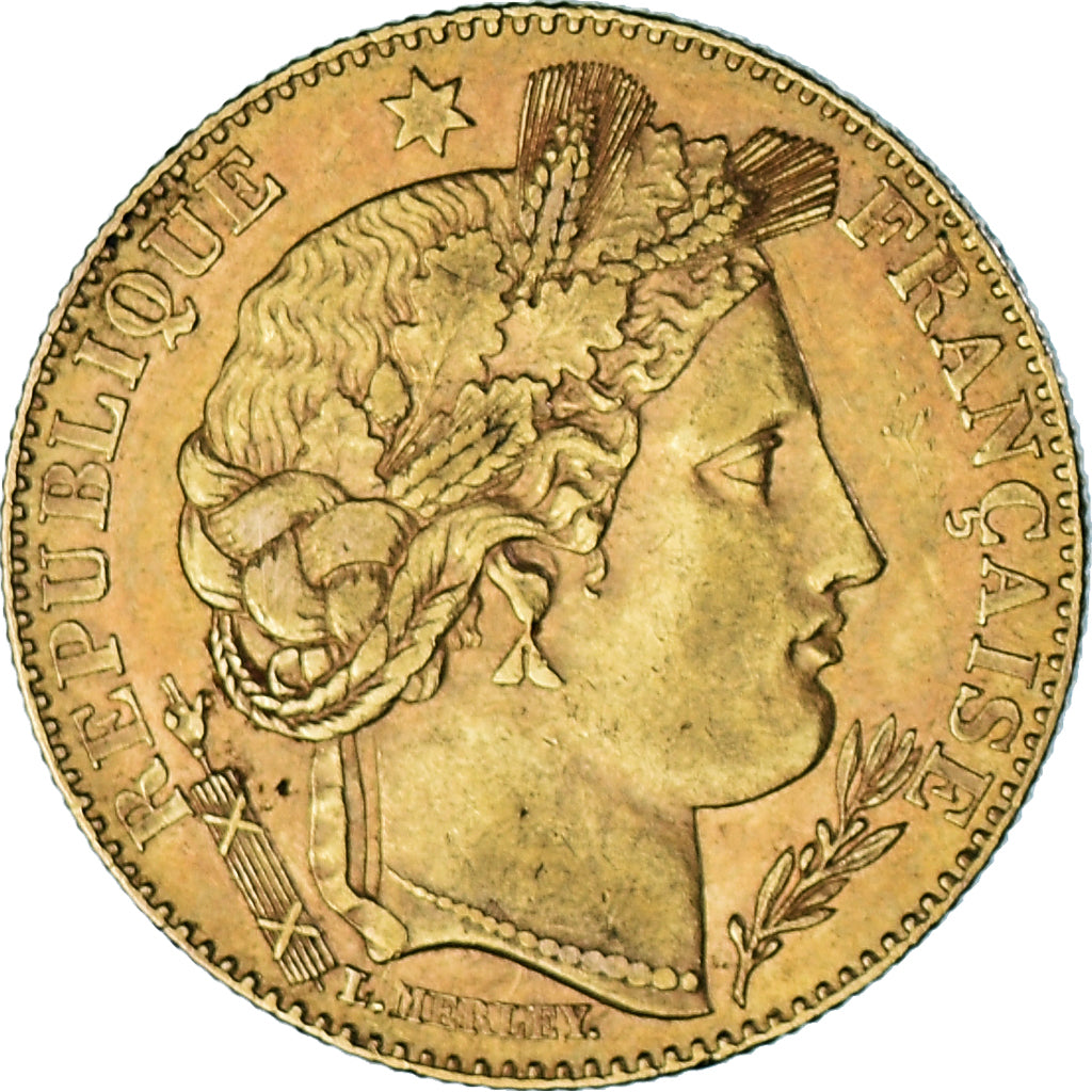 Coin, France, Cérès, 10 Francs, 1896, Paris, AU(50-53), Gold, KM:830