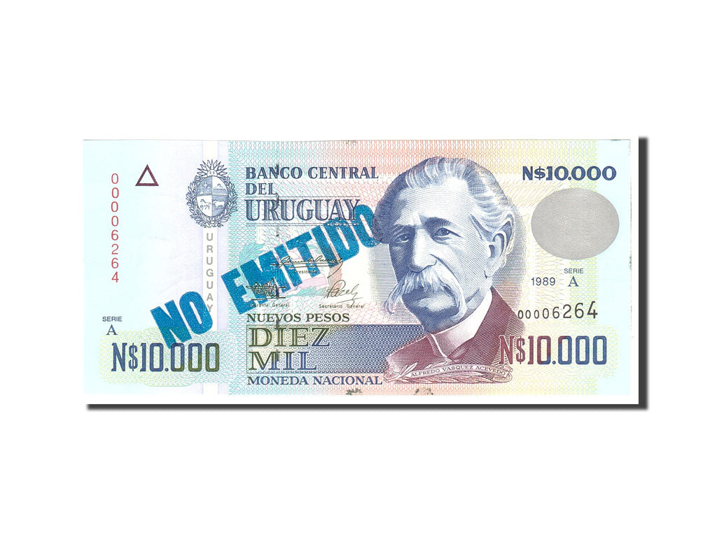 Banknote, Uruguay, 10,000 Nuevos Pesos, 1989, Undated, KM:68b, UNC(65-70)