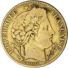 Moneta, Francja, Cérès, 10 Francs, 1851, Paris, VF(20-25), Złoto, KM:770