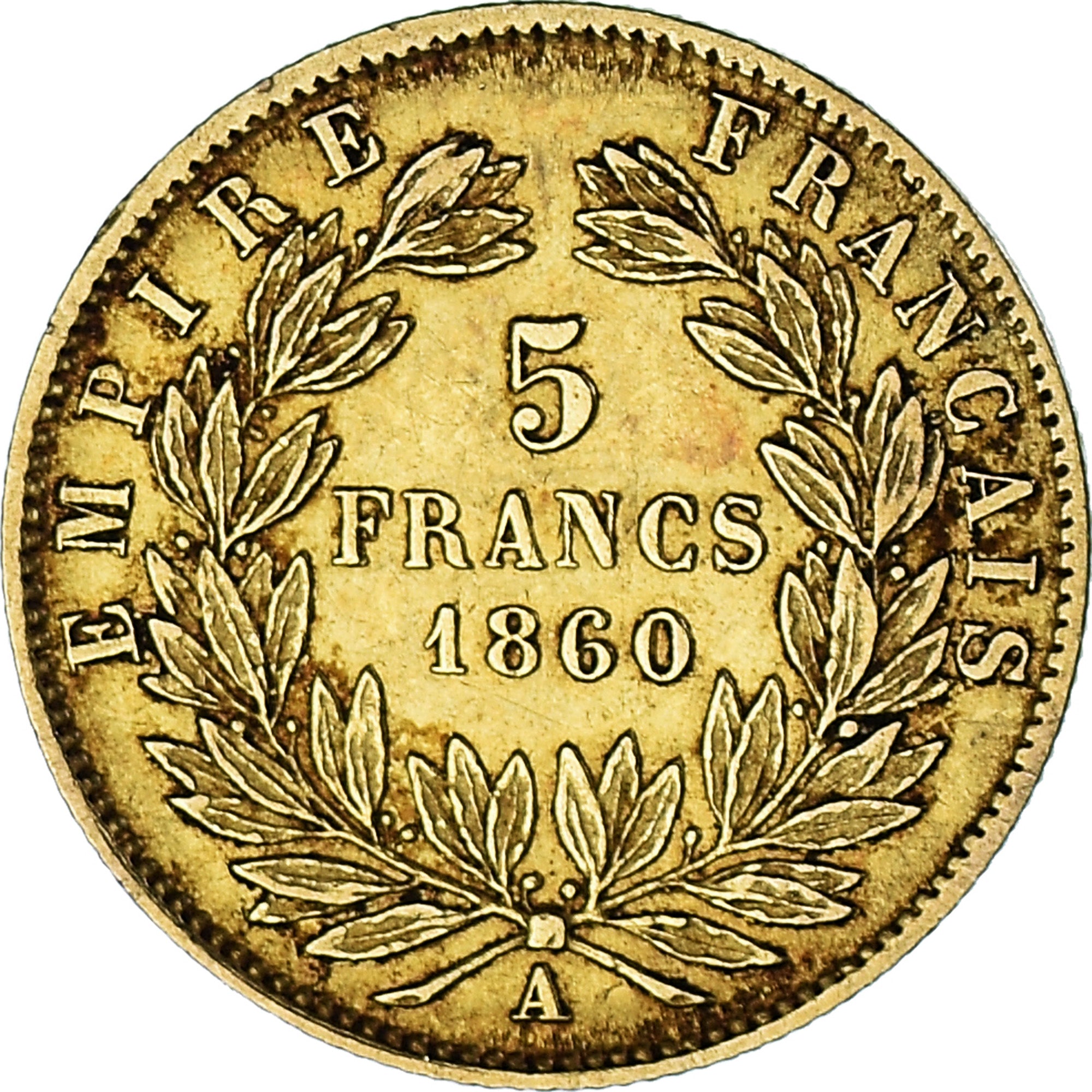 Münze, Frankreich, Napoléon III, 5 Francs, 1860, Paris, S+, Gold, KM:787.1