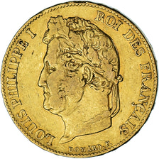 Moeda, França, Louis-Philippe, 20 Francs, 1841, Paris, VF(30-35), Dourado