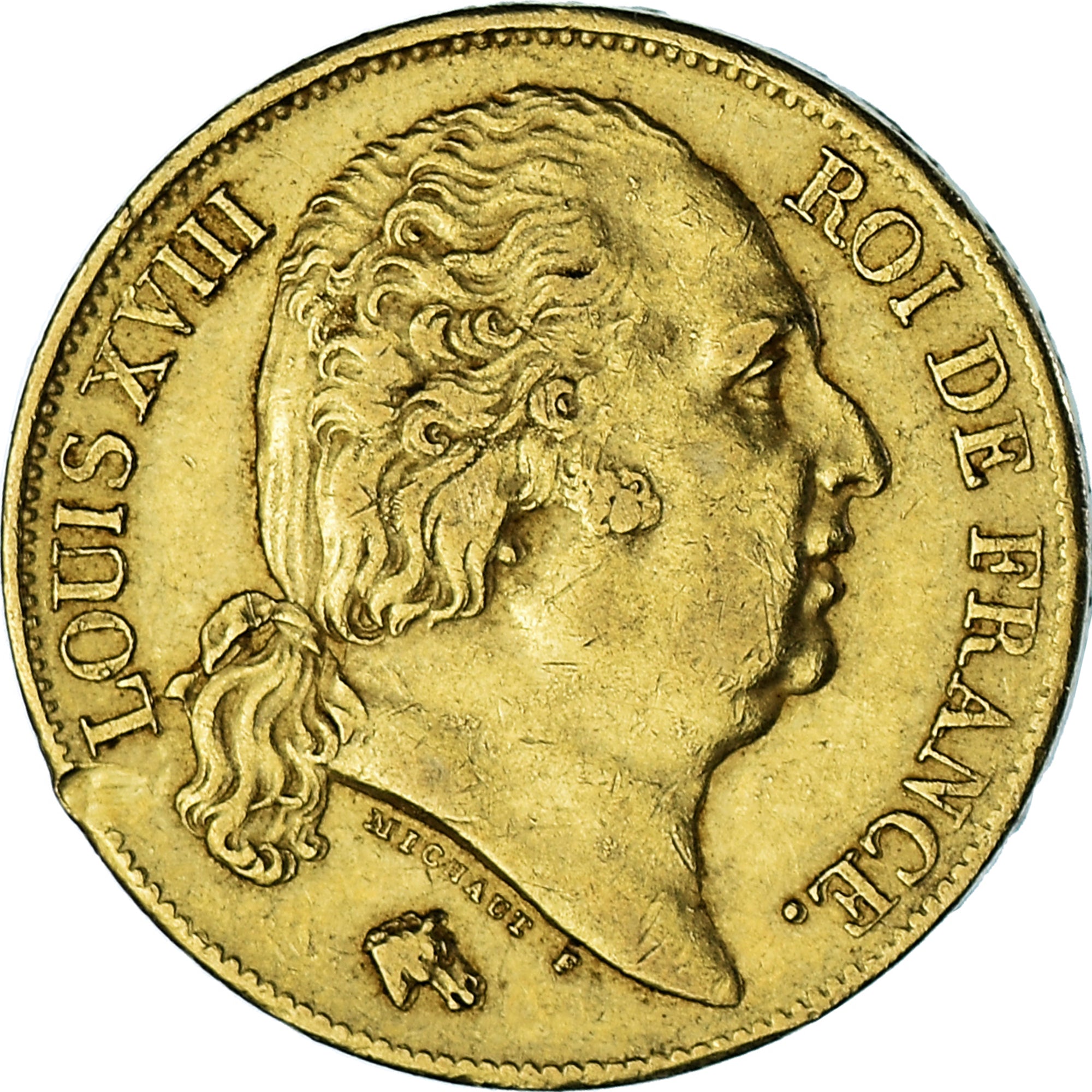 Munten, Frankrijk, Louis XVIII, Louis XVIII, 20 Francs, 1818, Lille, ZF+, Goud