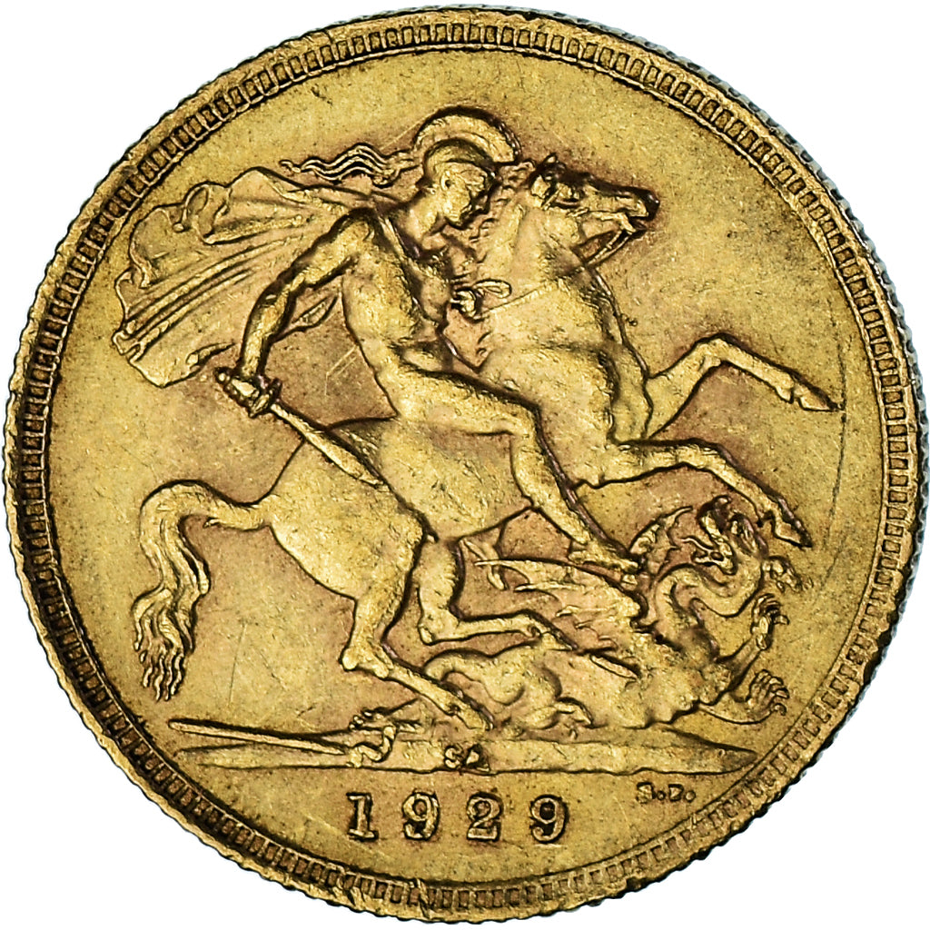 Moneda, Sudáfrica, George V, Souverain, Sovereign, 1929, Pretoria, MBC+, Oro