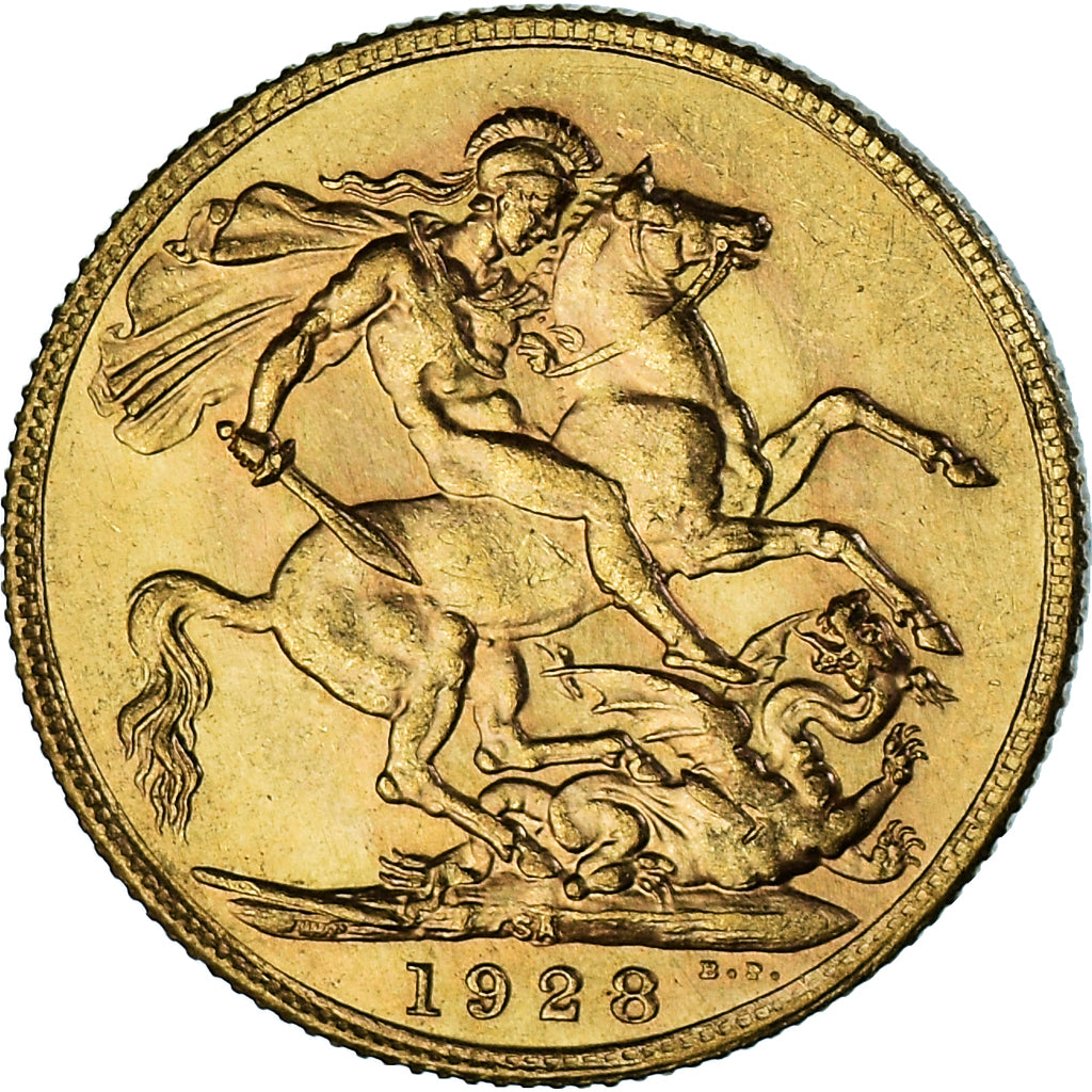 Coin, South Africa, George V, Sovereign, 1928, Pretoria, AU(55-58), Gold, KM:21