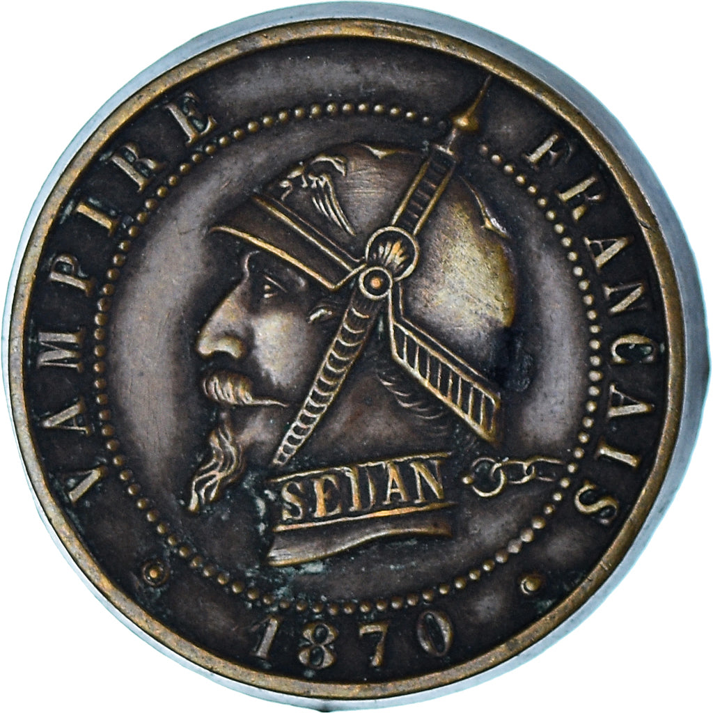 France, Bouton, Napoléon III, 1871, SPL, Laiton