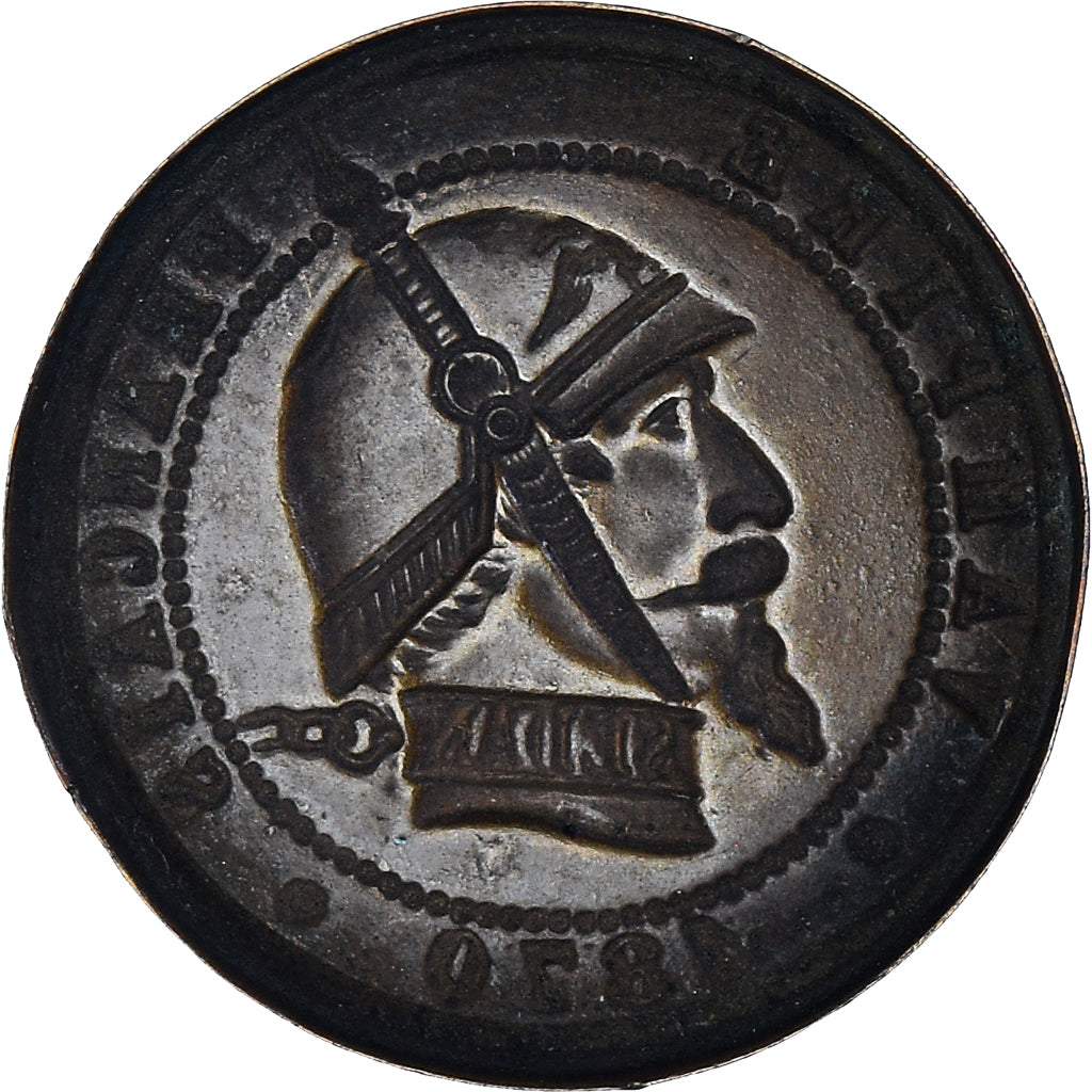 France, Bouton, Napoléon III, 1871, SPL, Laiton