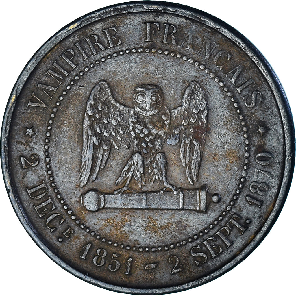 Coin, France, Napoleon III, 5 Centimes, 1871, Satirique, AU(50-53), Bronze